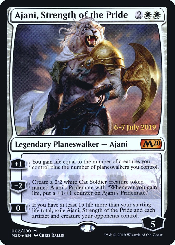 Ajani, Strength of the Pride  [Core Set 2020 Prerelease Promos] | Gaming Infinity