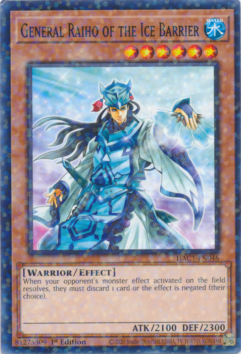 General Raiho of the Ice Barrier (Duel Terminal) [HAC1-EN046] Common | Gaming Infinity