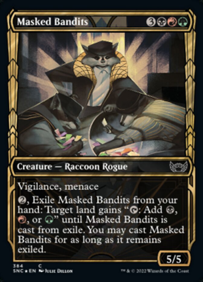 Masked Bandits (Showcase Golden Age Gilded Foil) [Streets of New Capenna] | Gaming Infinity