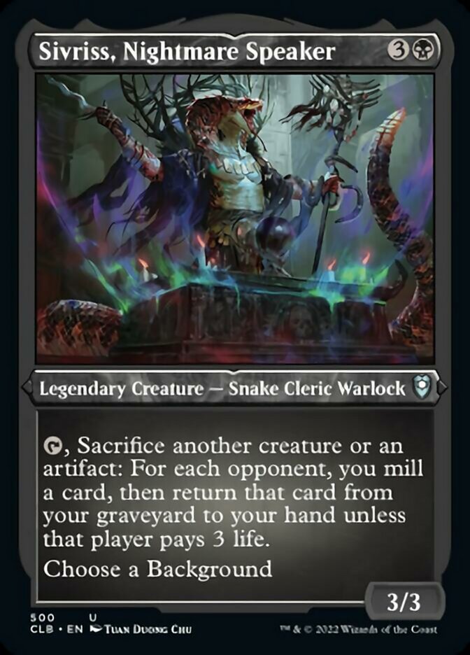Sivriss, Nightmare Speaker (Foil Etched) [Commander Legends: Battle for Baldur's Gate] | Gaming Infinity