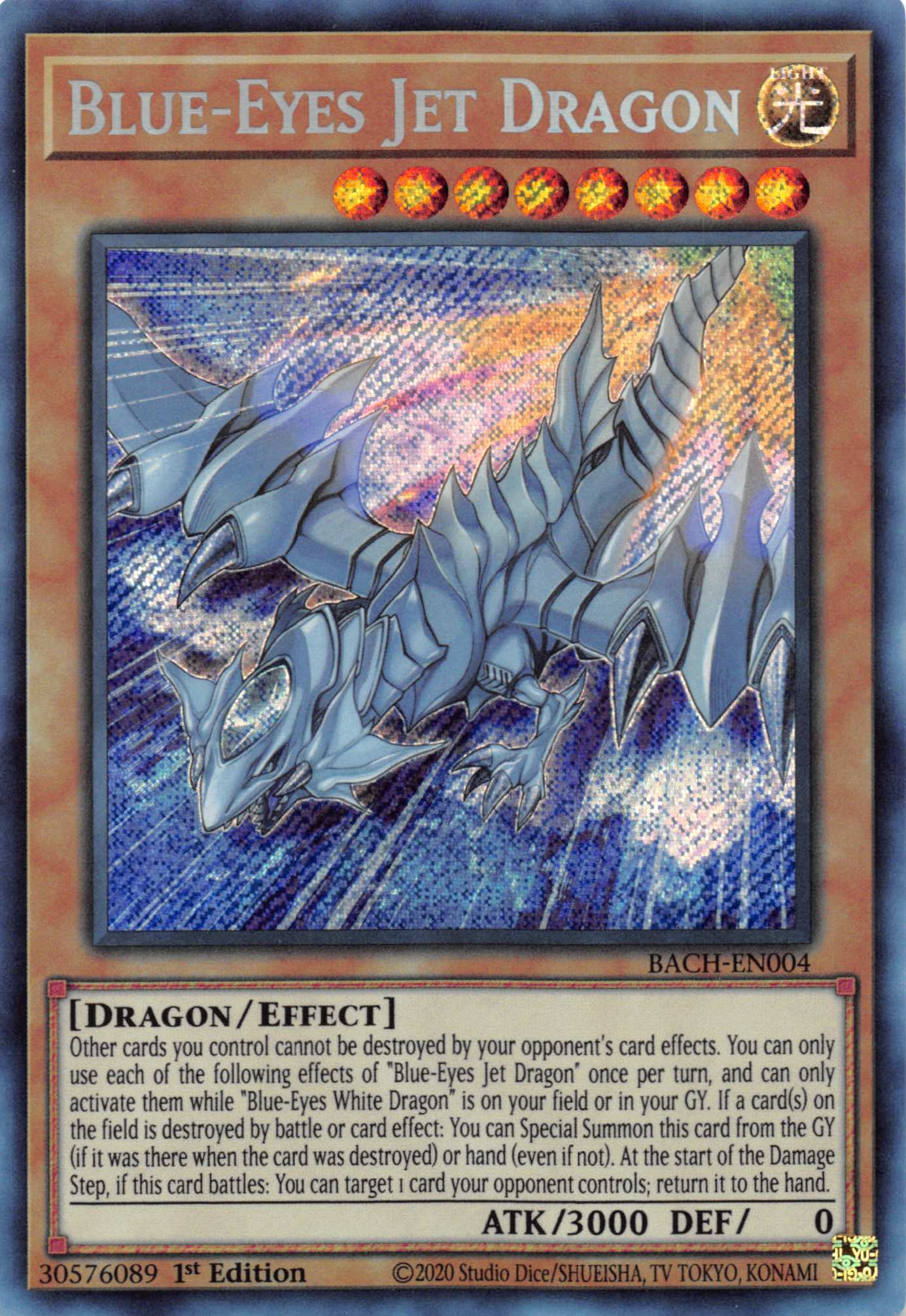 Blue-Eyes Jet Dragon [BACH-EN004] Secret Rare | Gaming Infinity