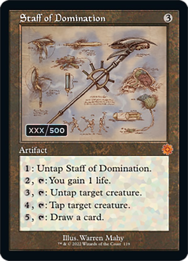 Staff of Domination (Retro Schematic) (Serial Numbered) [The Brothers' War Retro Artifacts] | Gaming Infinity