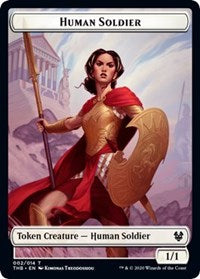 Human Soldier // Gold Double-sided Token [Theros Beyond Death Tokens] | Gaming Infinity