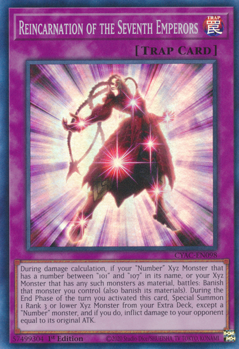 Reincarnation of the Seventh Emperors [CYAC-EN098] Super Rare | Gaming Infinity