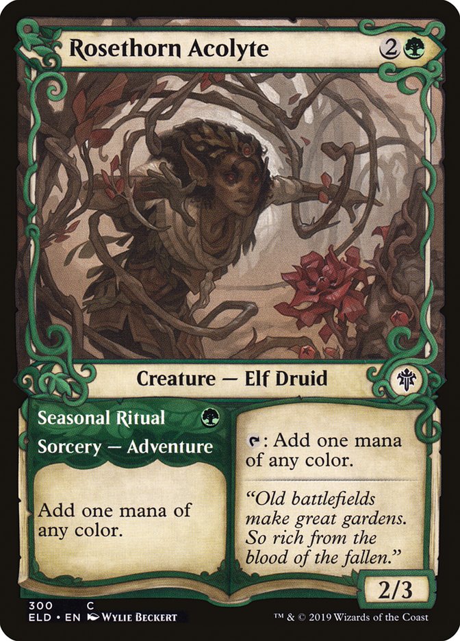 Rosethorn Acolyte // Seasonal Ritual (Showcase) [Throne of Eldraine] | Gaming Infinity