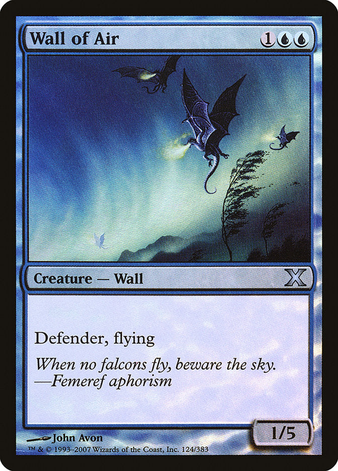 Wall of Air (Premium Foil) [Tenth Edition] | Gaming Infinity