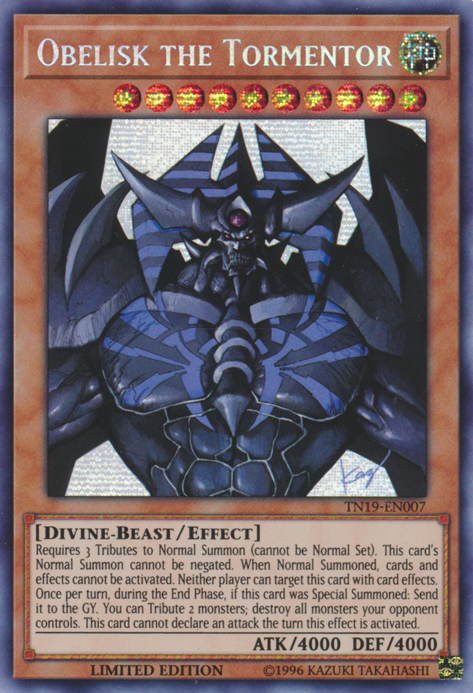 Obelisk the Tormentor [TN19-EN007] Prismatic Secret Rare | Gaming Infinity