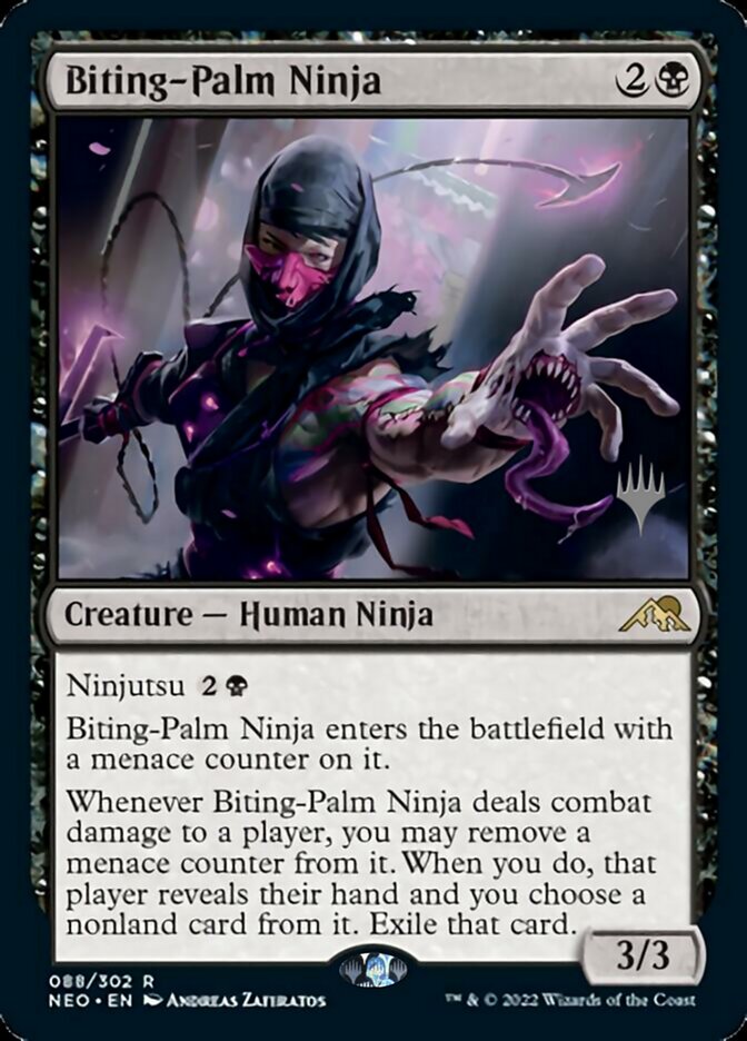 Biting-Palm Ninja (Promo Pack) [Kamigawa: Neon Dynasty Promos] | Gaming Infinity