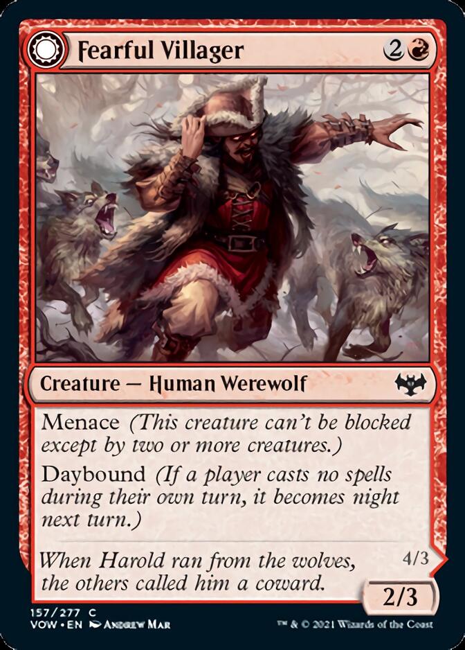 Fearful Villager // Fearsome Werewolf [Innistrad: Crimson Vow] | Gaming Infinity