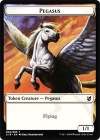 Pegasus // Human Double-sided Token [Commander 2019 Tokens] | Gaming Infinity