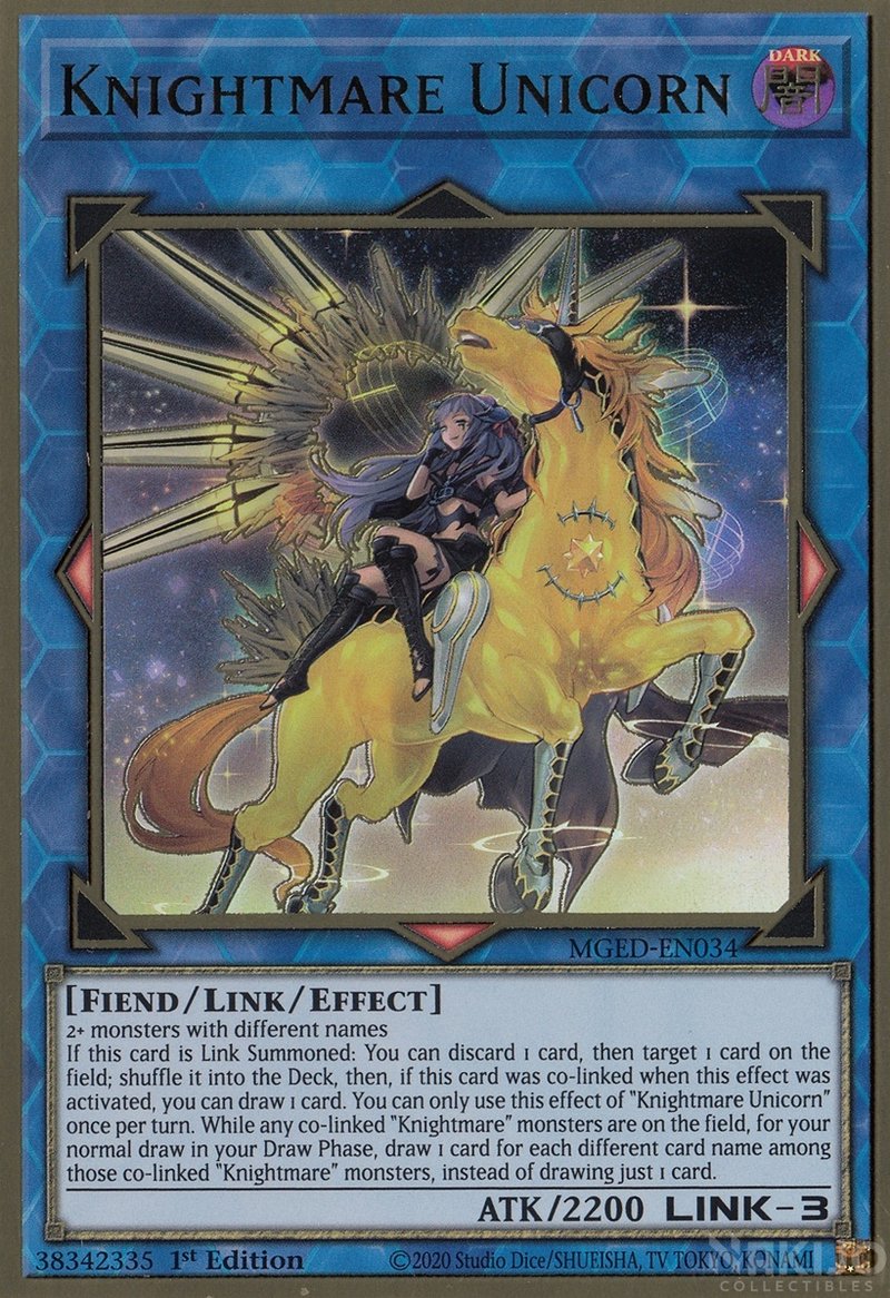 Knightmare Unicorn (Alternate Art) [MGED-EN034] Gold Rare | Gaming Infinity