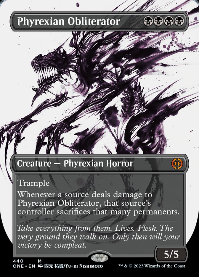 Phyrexian Obliterator (Borderless Ichor Step-and-Compleat Foil) [Phyrexia: All Will Be One] | Gaming Infinity