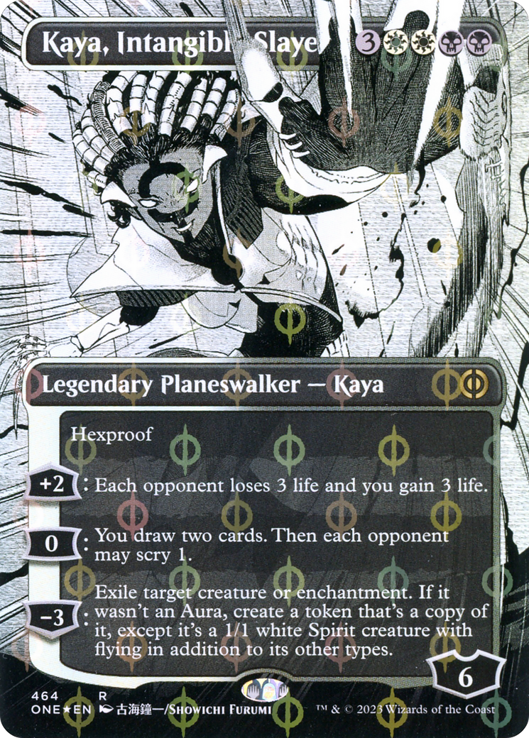 Kaya, Intangible Slayer (Borderless Manga Step-and-Compleat Foil) [Phyrexia: All Will Be One] | Gaming Infinity