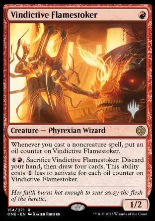 Vindictive Flamestoker (Promo Pack) [Phyrexia: All Will Be One Promos] | Gaming Infinity