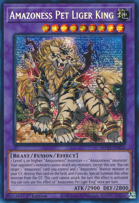 Amazoness Pet Liger King [MP23-EN224] Prismatic Secret Rare | Gaming Infinity