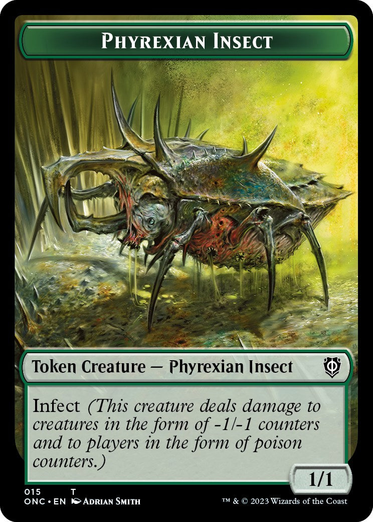 Phyrexian Mite // Phyrexian Insect Double-Sided Token [Phyrexia: All Will Be One Commander Tokens] | Gaming Infinity