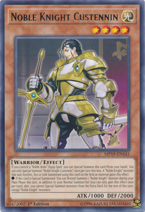 Noble Knight Custennin [MP19-EN141] Rare | Gaming Infinity
