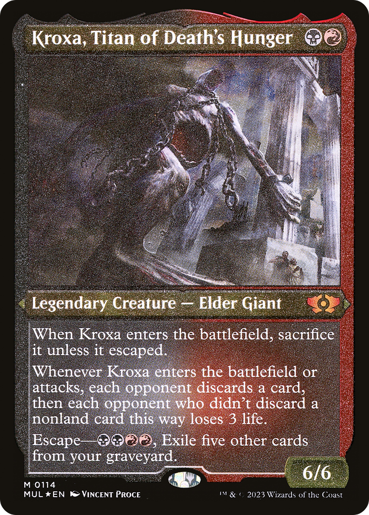 Kroxa, Titan of Death's Hunger (Foil Etched) [Multiverse Legends] | Gaming Infinity