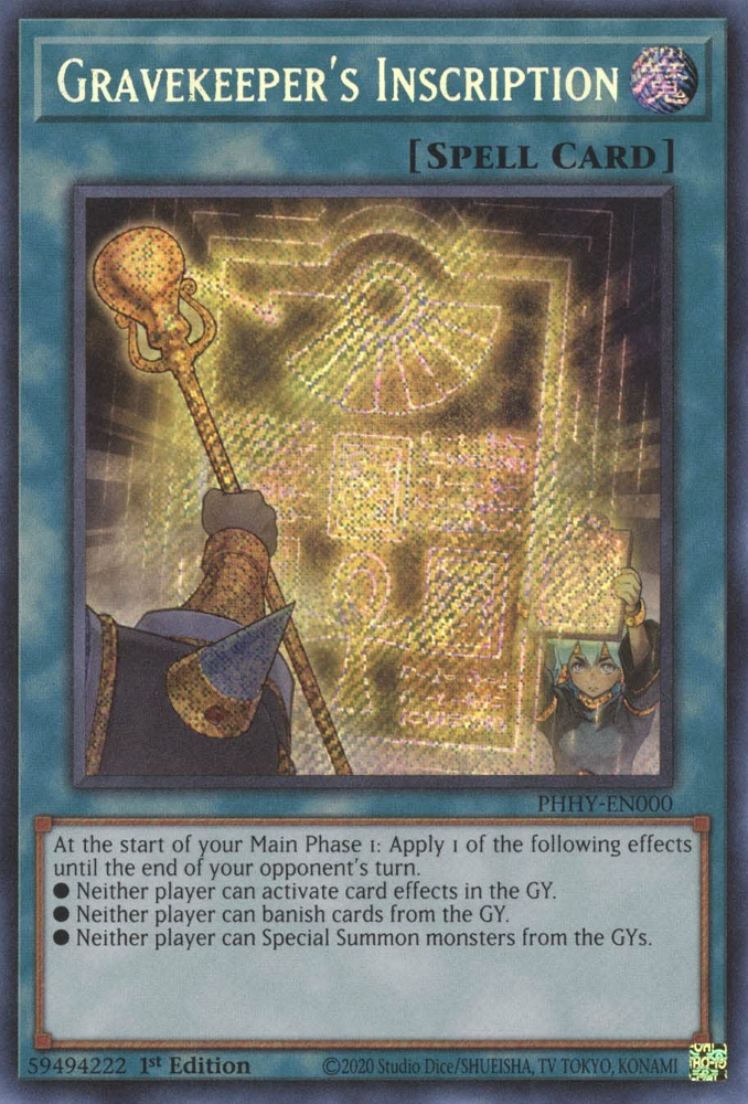 Gravekeeper's Inscription [PHHY-EN000] Secret Rare | Gaming Infinity