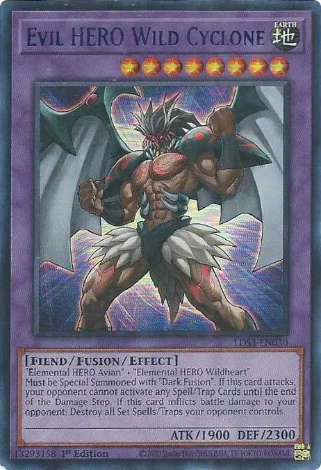 Evil HERO Wild Cyclone (Blue) [LDS3-EN030] Ultra Rare | Gaming Infinity