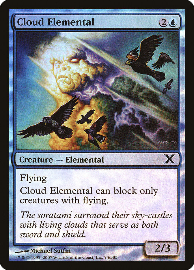 Cloud Elemental (Premium Foil) [Tenth Edition] | Gaming Infinity