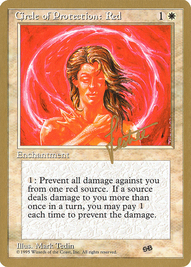 Circle of Protection: Red (Bertrand Lestree) (SB) (4ED) [Pro Tour Collector Set] | Gaming Infinity