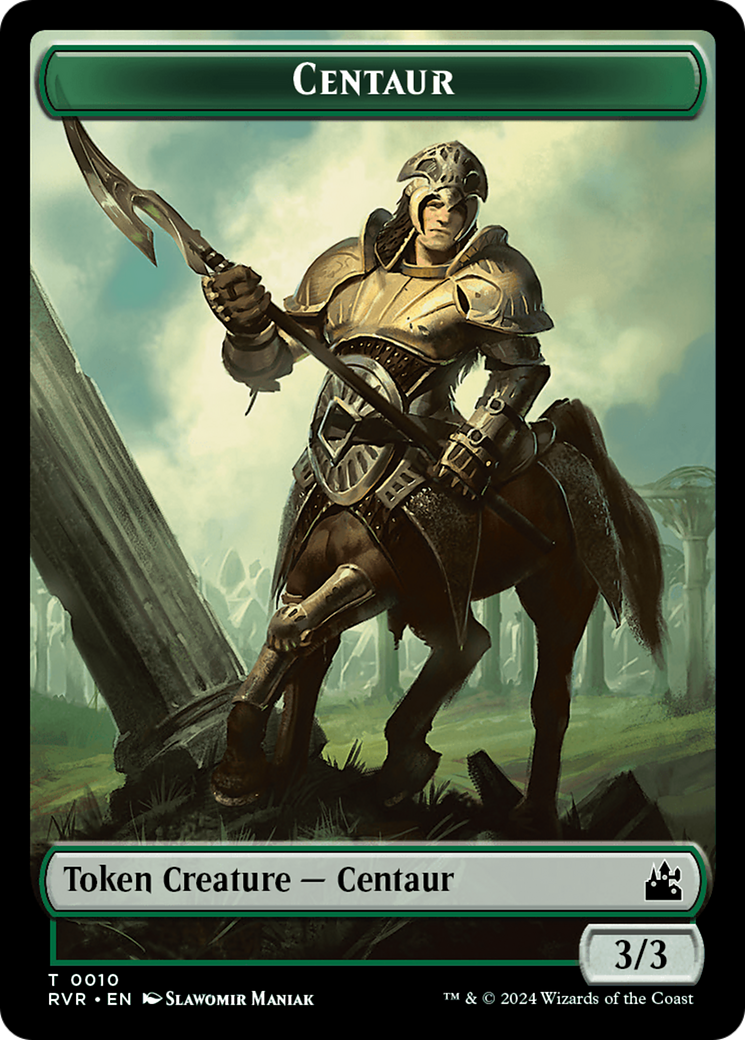 Elf Knight // Centaur Double-Sided Token [Ravnica Remastered Tokens] | Gaming Infinity