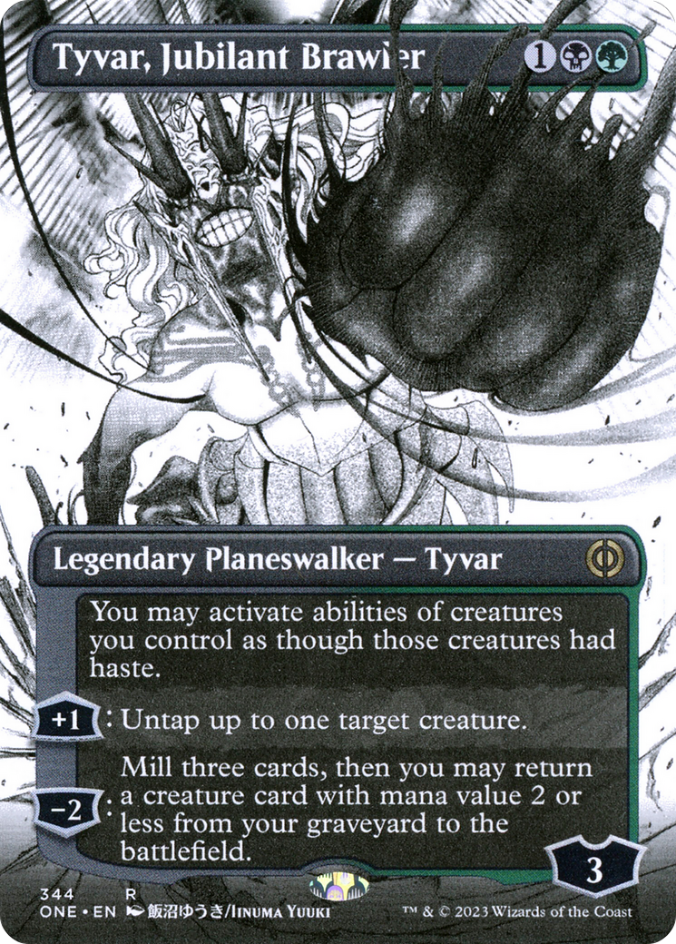 Tyvar, Jubilant Brawler (Borderless Manga) [Phyrexia: All Will Be One] | Gaming Infinity