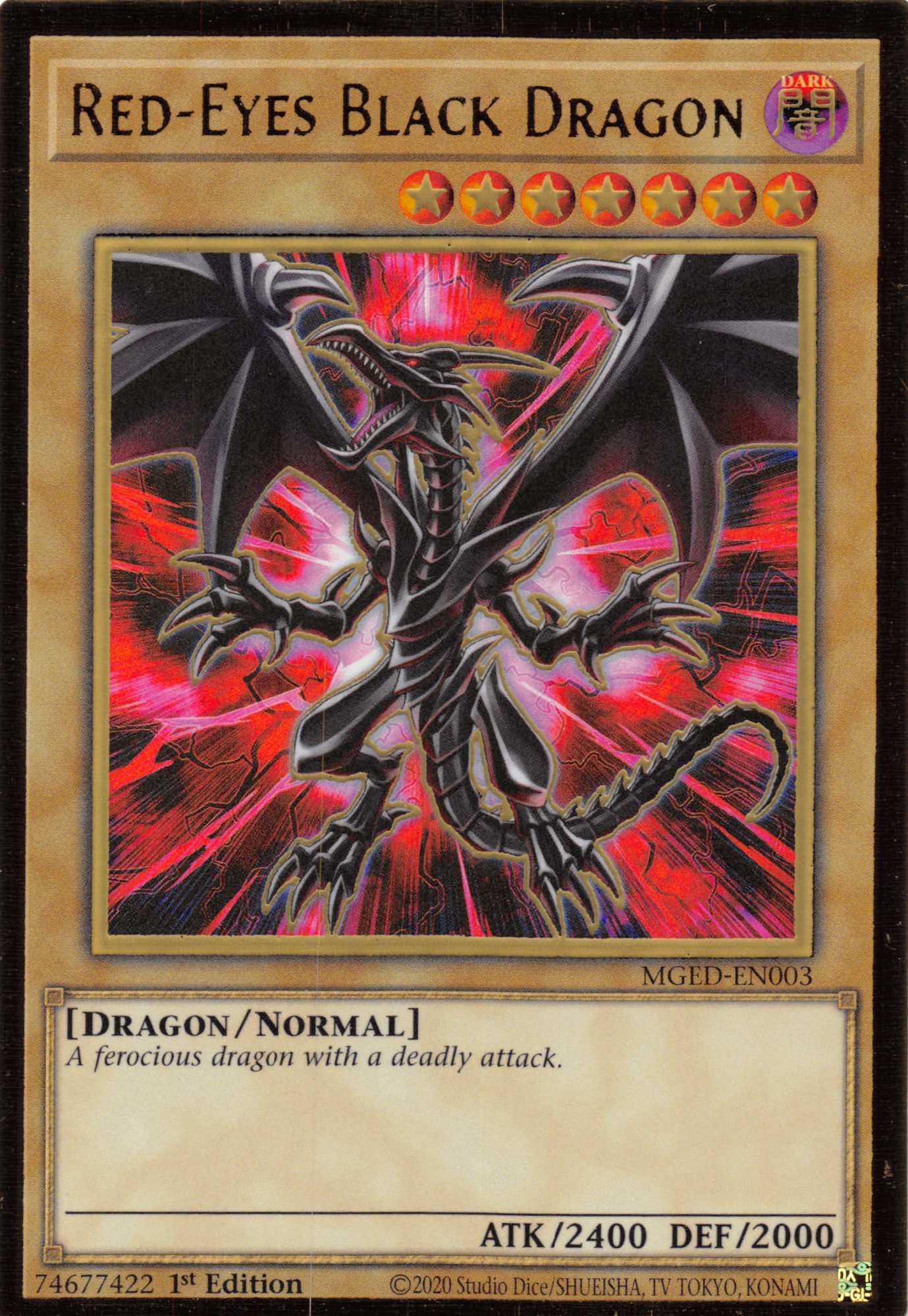 Red-Eyes Black Dragon (Alternate Art) [MGED-EN003] Gold Rare | Gaming Infinity