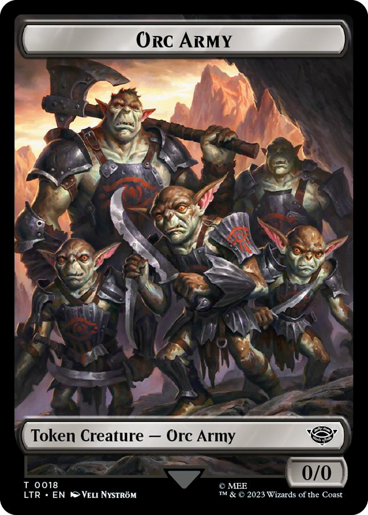 Orc Army (0018) // Food (0023) Double-Sided Token (Surge Foil) [The Lord of the Rings: Tales of Middle-Earth Tokens] | Gaming Infinity