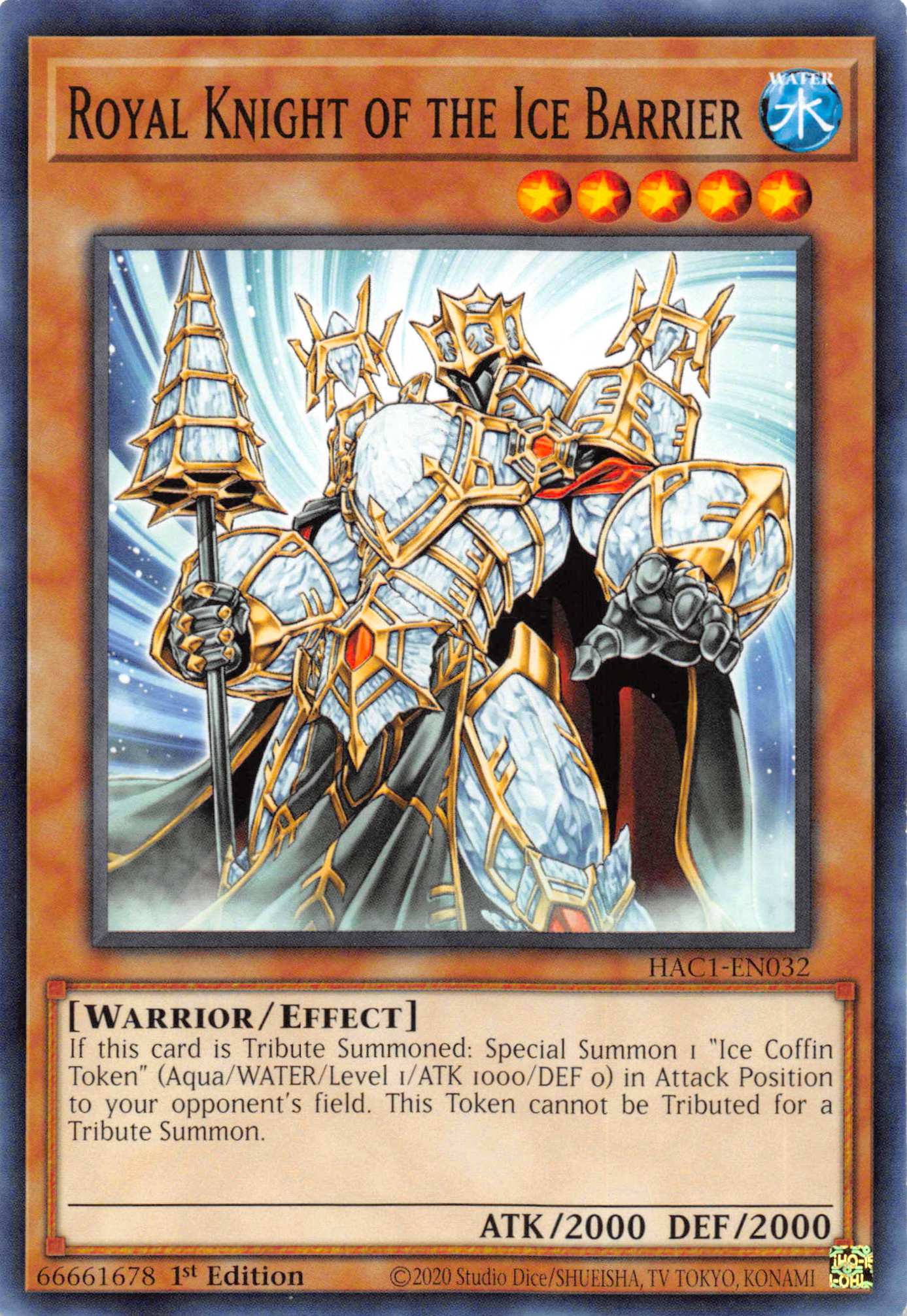 Royal Knight of the Ice Barrier (Duel Terminal) [HAC1-EN032] Parallel Rare | Gaming Infinity