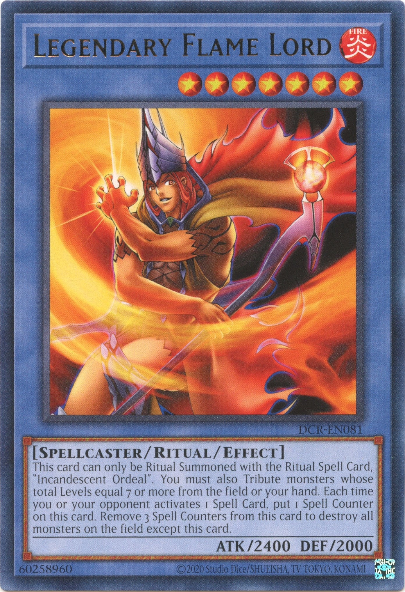 Legendary Flame Lord (25th Anniversary) [DCR-EN081] Rare | Gaming Infinity