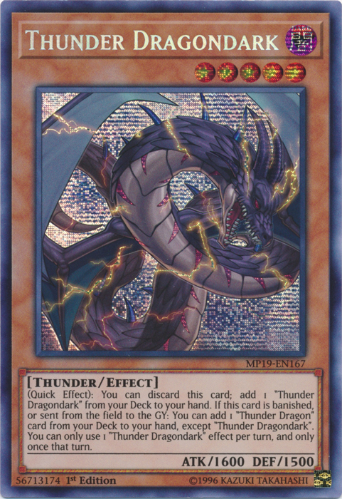 Thunder Dragondark [MP19-EN167] Prismatic Secret Rare | Gaming Infinity