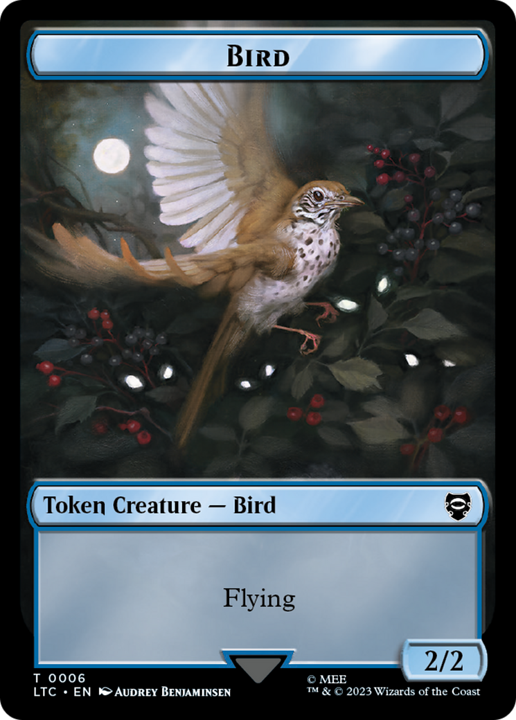 Elf Warrior // Bird Double Sided Token [The Lord of the Rings: Tales of Middle-Earth Commander Tokens] | Gaming Infinity