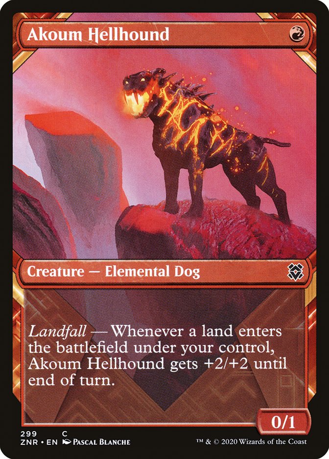 Akoum Hellhound (Showcase) [Zendikar Rising] | Gaming Infinity