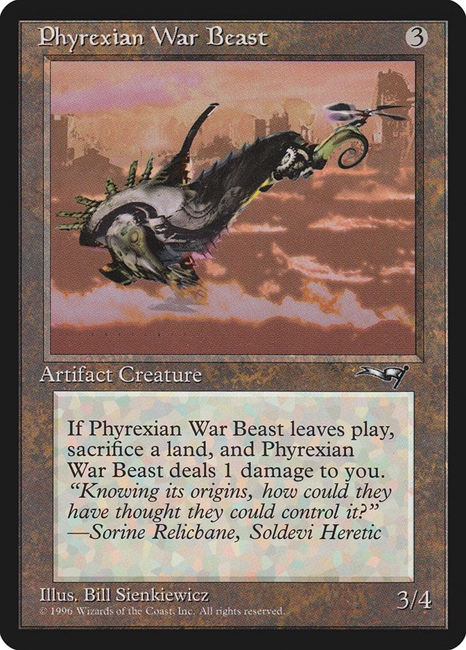 Phyrexian War Beast (Signature on Left) [Alliances] | Gaming Infinity