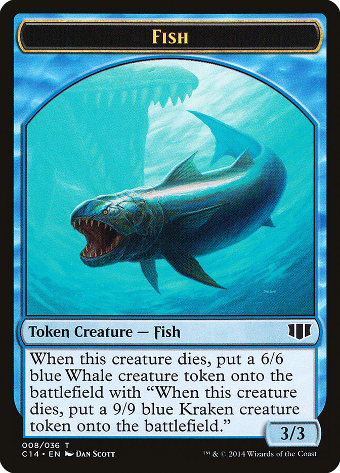 Fish // Zombie (011/036) Double-sided Token [Commander 2014 Tokens] | Gaming Infinity