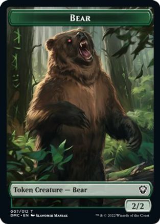 Kavu // Bear Double-sided Token [Dominaria United Commander Tokens] | Gaming Infinity