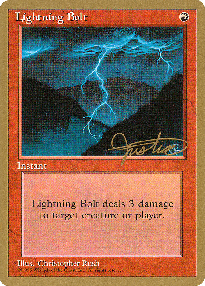 Lightning Bolt (Mark Justice) [Pro Tour Collector Set] | Gaming Infinity