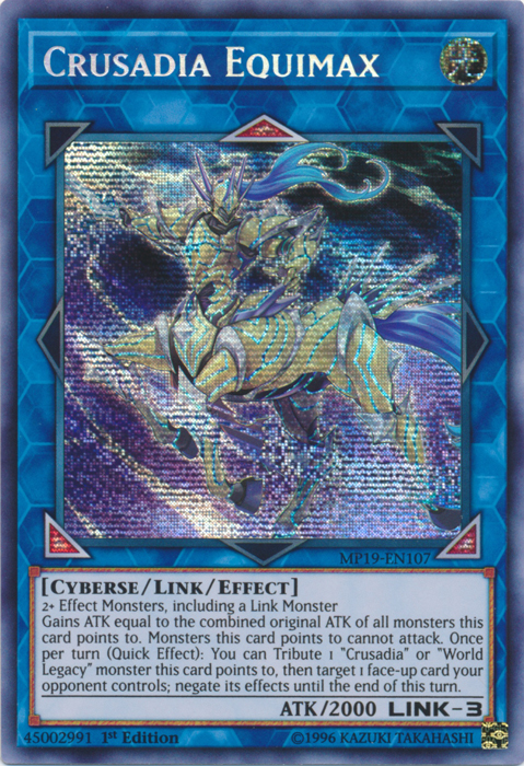 Crusadia Equimax [MP19-EN107] Prismatic Secret Rare | Gaming Infinity