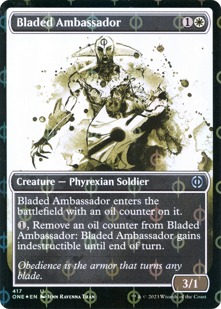 Bladed Ambassador (Showcase Ichor Step-and-Compleat Foil) [Phyrexia: All Will Be One] | Gaming Infinity