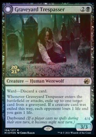 Graveyard Trespasser // Graveyard Glutton [Innistrad: Midnight Hunt Prerelease Promos] | Gaming Infinity