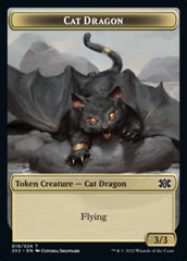 Cat Dragon // Monk Double-sided Token [Double Masters 2022 Tokens] | Gaming Infinity