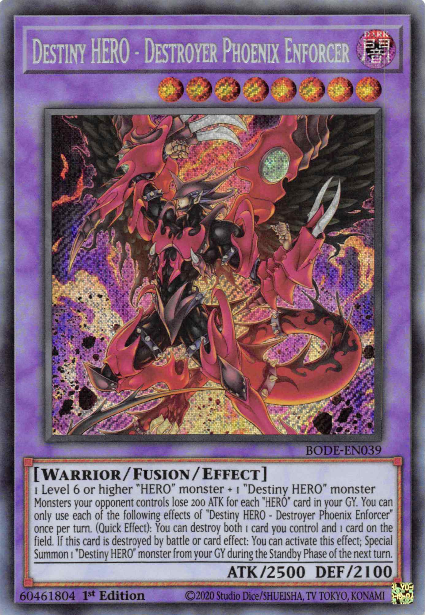 Destiny HERO - Destroyer Phoenix Enforcer [BODE-EN039] Secret Rare | Gaming Infinity