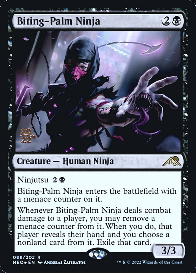 Biting-Palm Ninja [Kamigawa: Neon Dynasty Prerelease Promos] | Gaming Infinity