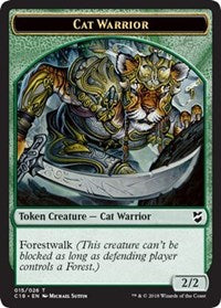 Cat Warrior // Plant Double-sided Token [Commander 2018 Tokens] | Gaming Infinity