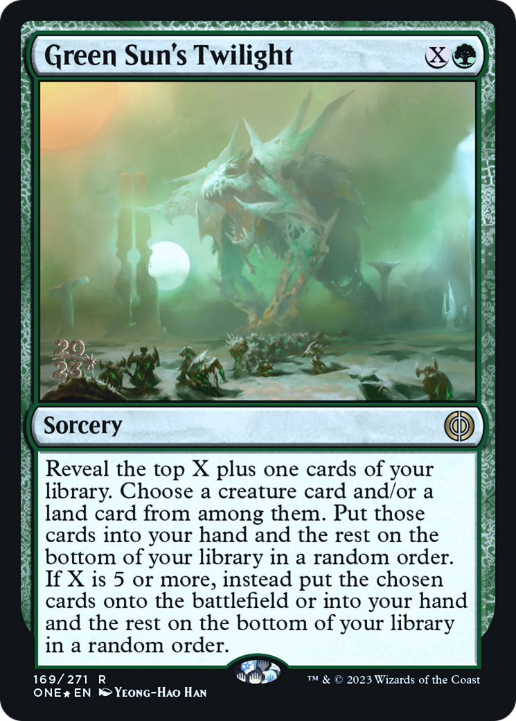 Green Sun's Twilight [Phyrexia: All Will Be One Prerelease Promos] | Gaming Infinity