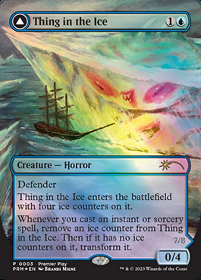 Thing in the Ice // Awoken Horror (Borderless Alternate Art) [Regional Championship Qualifiers 2023] | Gaming Infinity