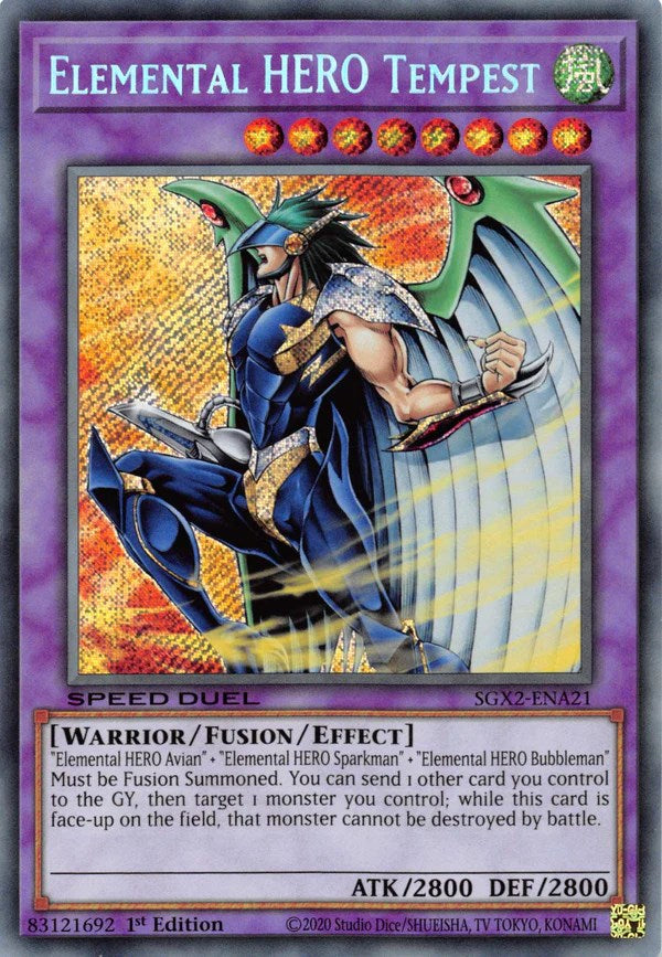 Elemental HERO Tempest [SGX2-ENA21] Secret Rare | Gaming Infinity