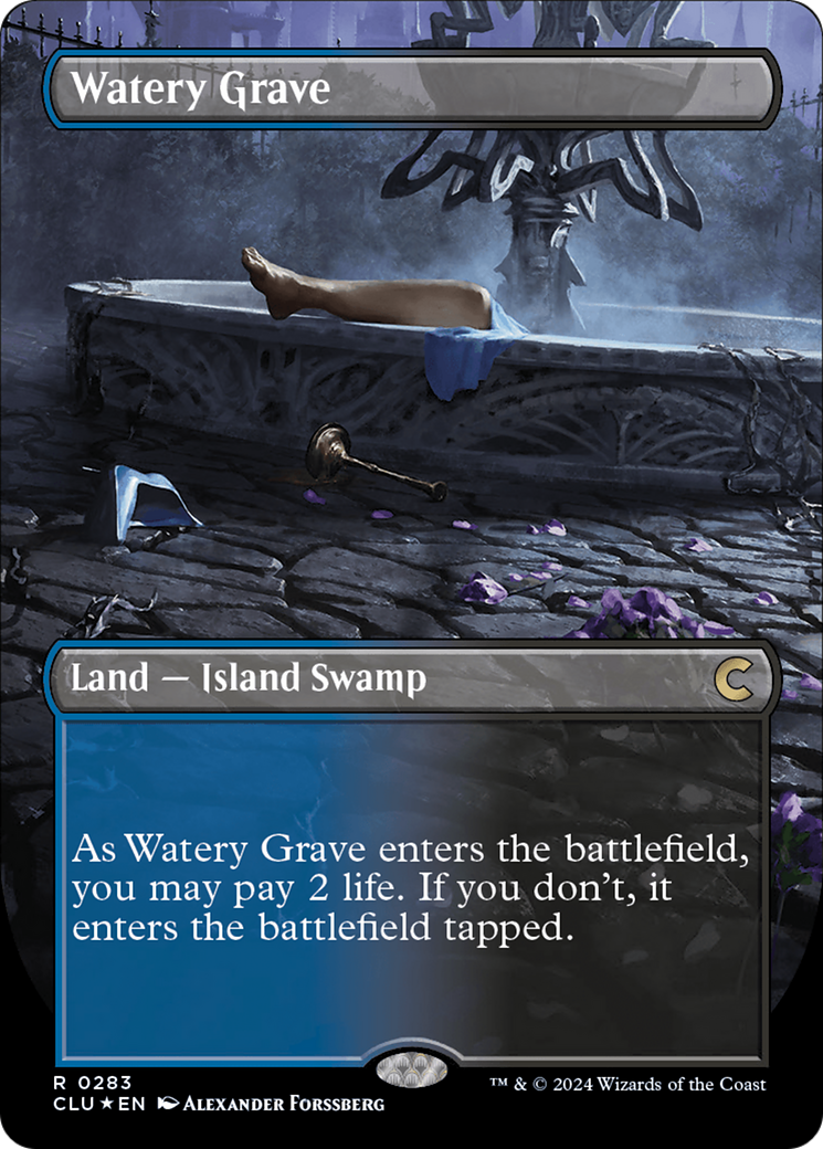 Watery Grave (Borderless) [Ravnica: Clue Edition] | Gaming Infinity